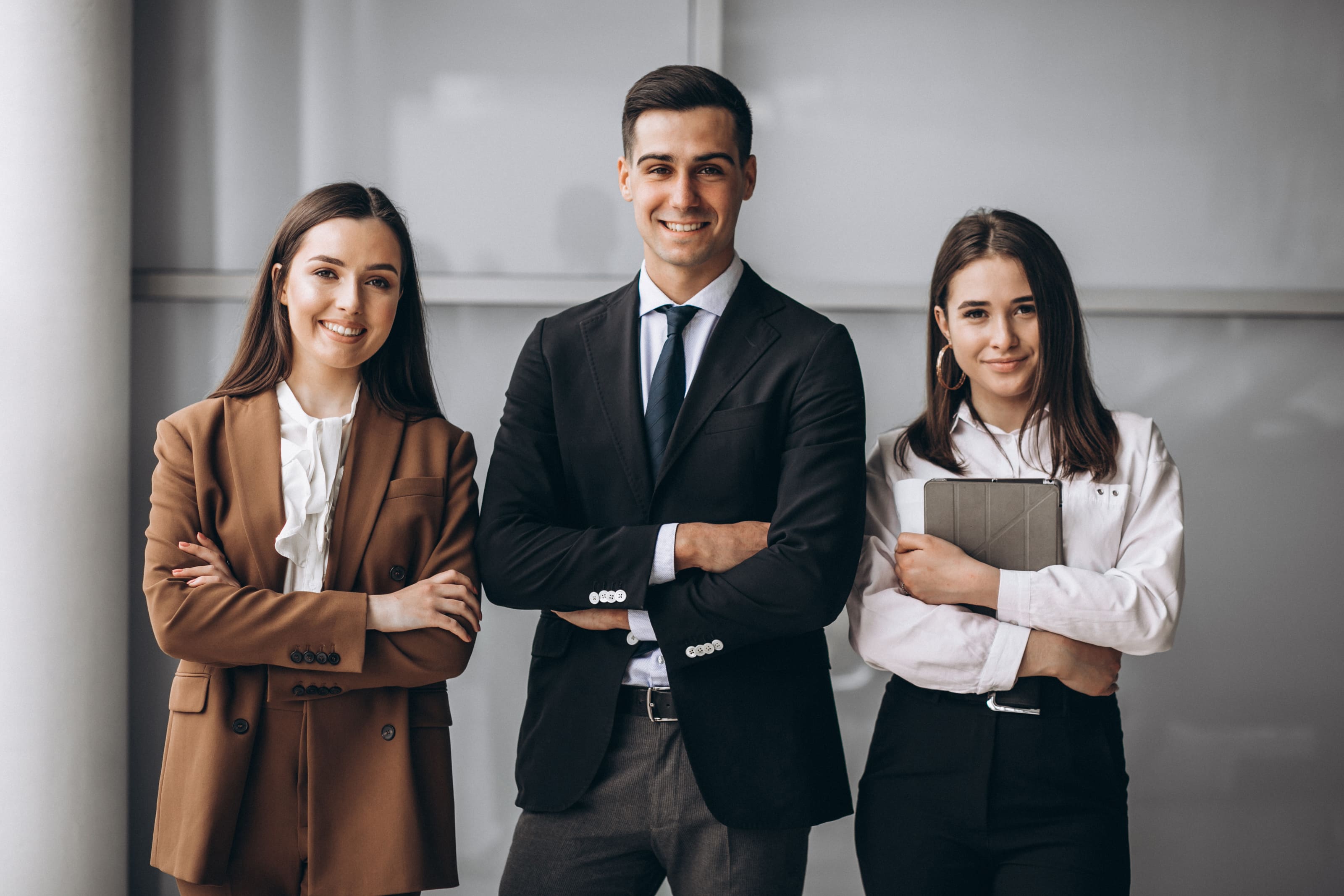Professional healthcare partner team in a modern office